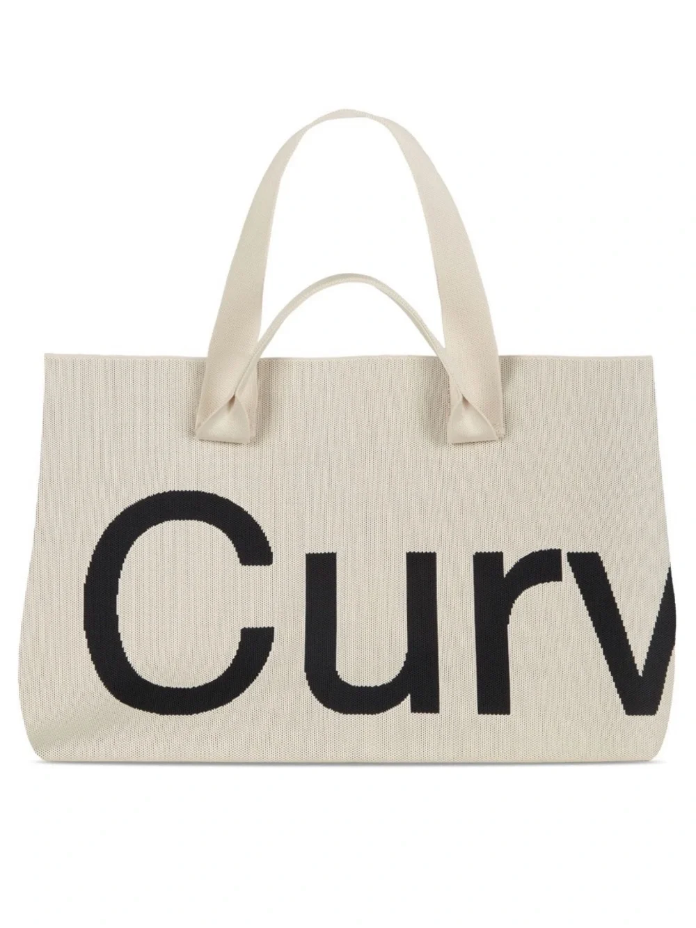 Curves Almond Knit Tote Bag